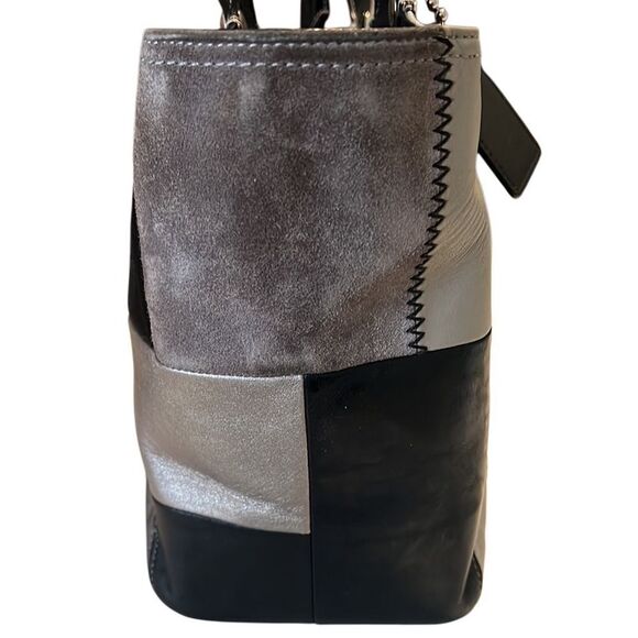 Coach Bleeker Gray and Black Patchwork Women's Bag F14045 with Coach Box - Picture 4 of 16